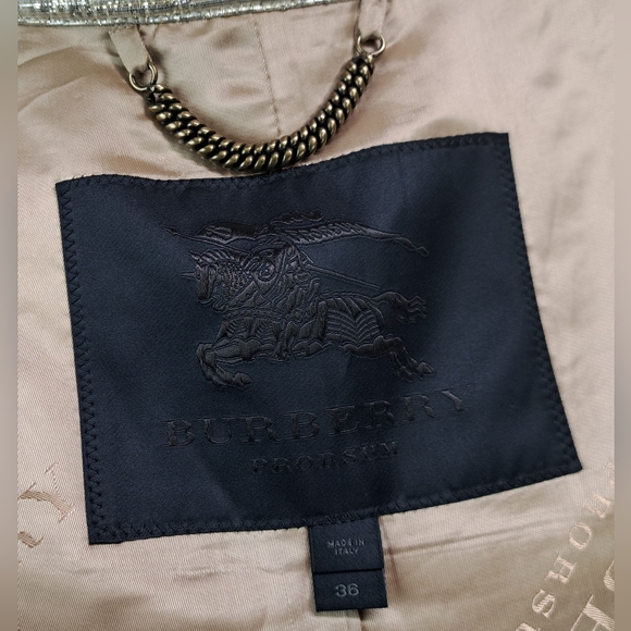 Burberry Prorsum Women's Trench Coat Jacket Gold Metallic  Italy XS 0 US 36 IT - Picture 13 of 16